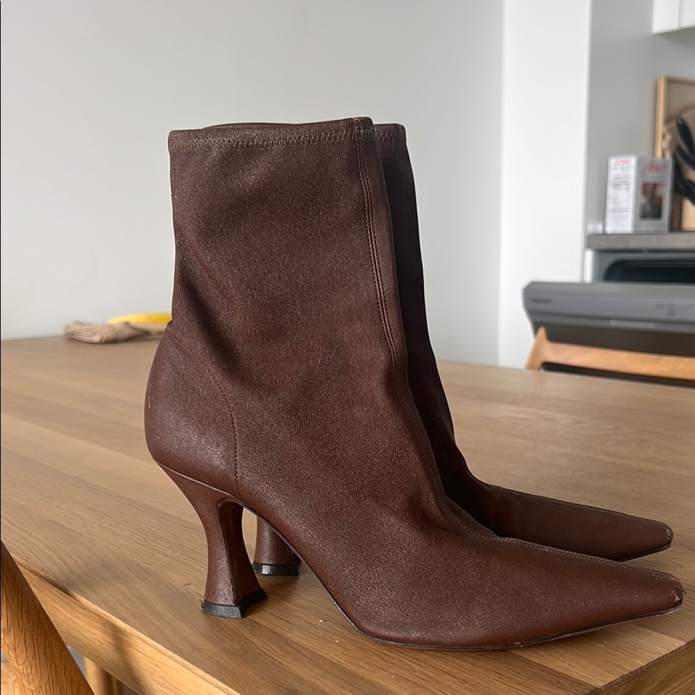 NEOUS Brown Ran stretch-leather ankle boots